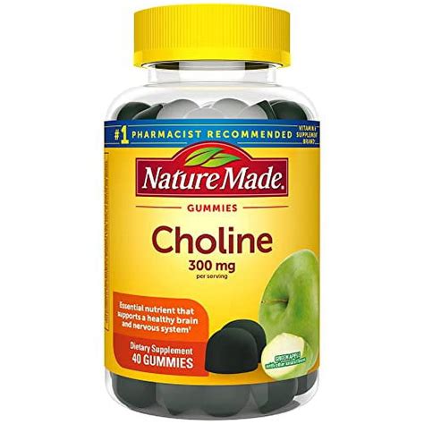 Nature Made Choline Supplements, Supports Liver Health, Nervous System Function and Brain Health ...