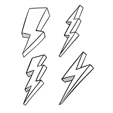 Bold White Transparent, Lightning Bold In Drawn, Lightning Drawing, Lightning Sketch, Lightning ...