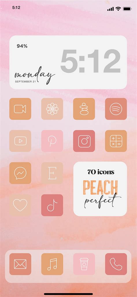 Aesthetic iPhone iOS 14 Candy Custom Icons Pastels iOS Icon Pack 70 icon bundle Home Screen ...