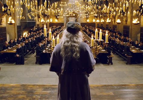 Dumbledore addresses students in the Great Hall - Harry Potter Fan Zone ...