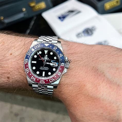 Rolex GMT Master II “Pepsi” Steel Black Dial Red/Blue Ceramic Bezel Jubilee Bracelet 126710BLRO ...