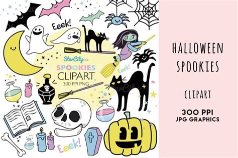 Halloween Clipart, Spookies Pastel Halloween Clip art