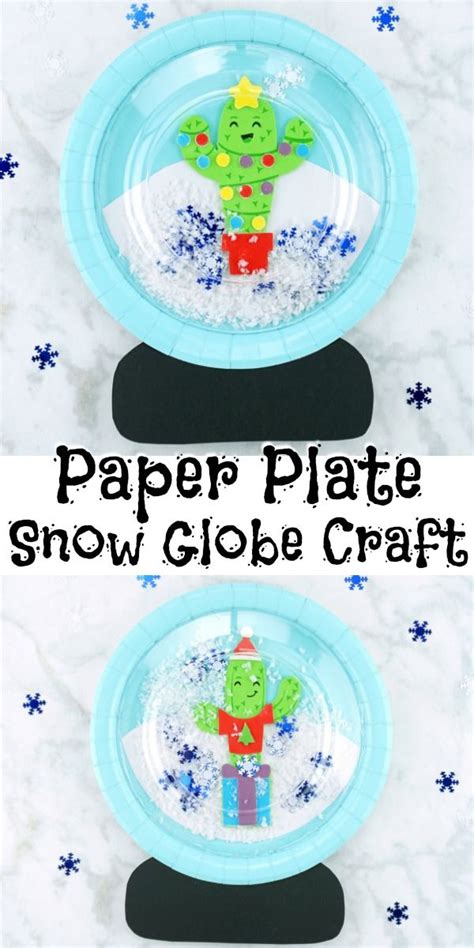 Paper Plate Snow Globe Craft | Snow globe crafts, Globe crafts, Winter crafts for kids