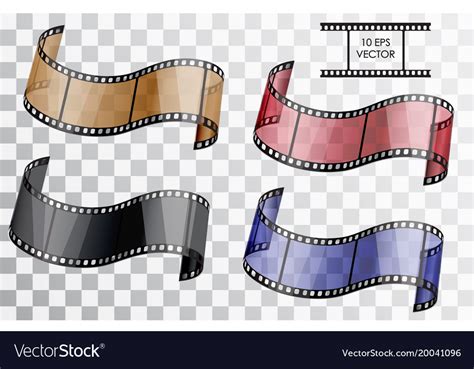 Realistic 3d film curved isolated object Vector Image