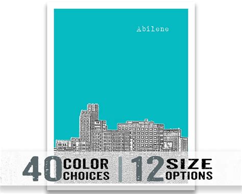 Abilene Texas Skyline Poster Art Print TX Item T2839 | Etsy