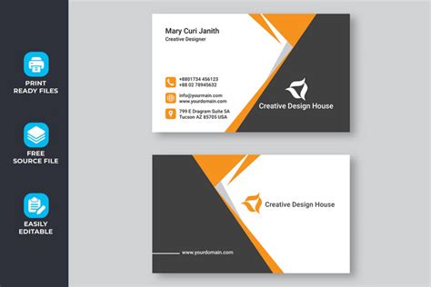 Creative Business Card Design Double-sided Template Vector Illustration | EPS Free Download ...