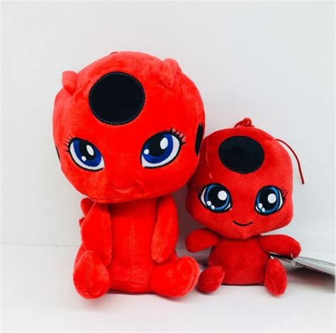 5pcs/lot Miraculous Ladybug Cat Plagg&Tikki Noir Plush Toy Plush Soft Stuffed Cartoon Movie Animals