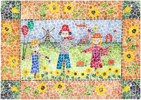 Mosaico de la familia Scarecrow conjunto de 3 - Etsy España