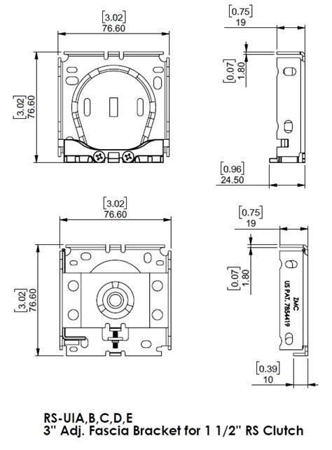 3″ Adjustable Fascia Bracket for 1 1/2″ RS Clutch – ZMC