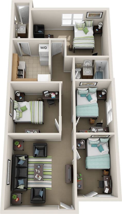 College Park at Midtown – Floor Plans | Denah rumah 3d, Presentasi ...