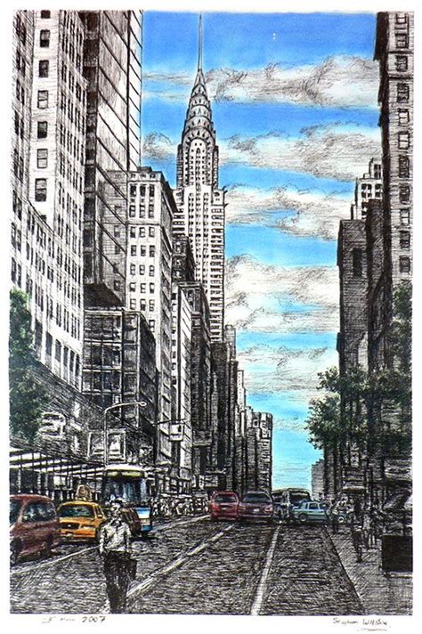 Original of chrysler building with street scene in new york – Artofit