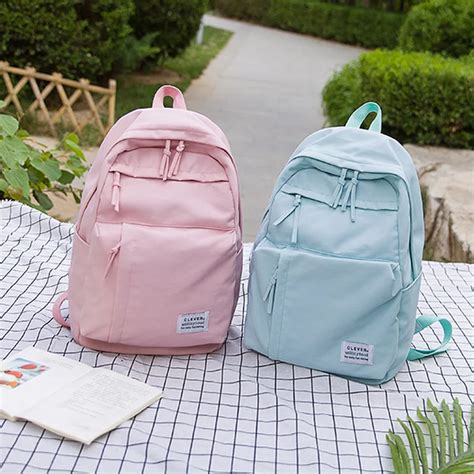 Large Leisure Backpack for Girls Teenage Pink Bag Pack Women College ...