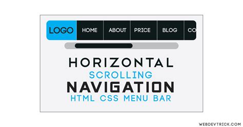 Horizontal Scroll Navigation Using HTML CSS | Scrolling Menu Bar