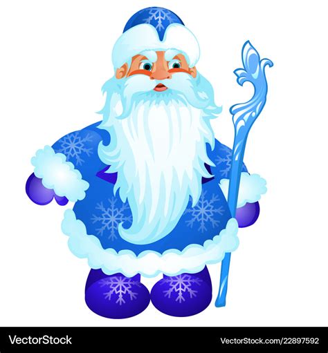 Animated santa claus in blue christmas costume Vector Image