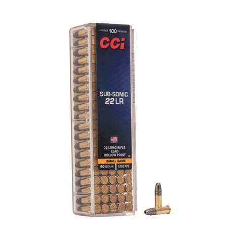 CCI Subsonic, .22LR, LHP, 40 Grain, 100 Rounds - 226473, .22lr Ammo at Sportsman's Guide