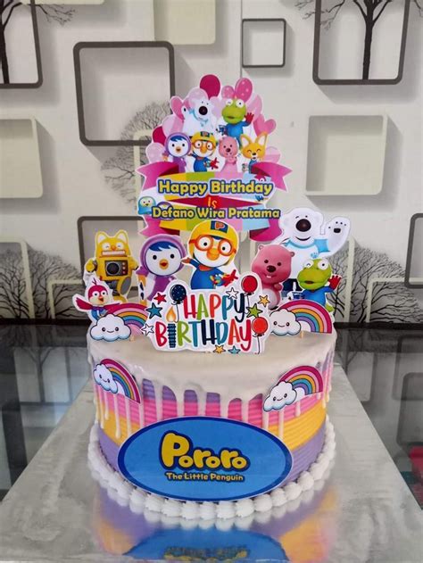 Pororo cake | Creative birthday cakes, Diy cake topper printable, Diy ...