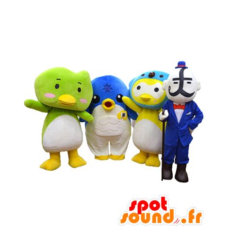 Purchase 4 mascots, 3 colorful birds and a man in blue suit in Yuru ...