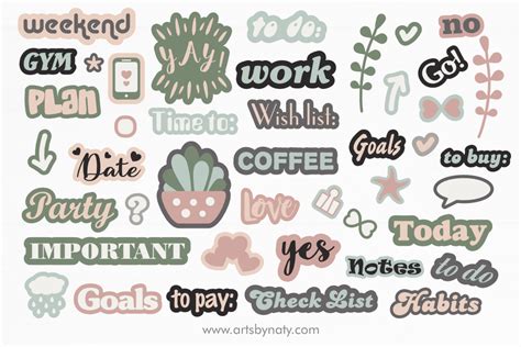 Cute Stickers SVG Files Download for Planner | TheHungryJPEG