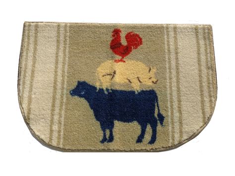 Cow Pig Rooster Kitchen Rug Country Decor