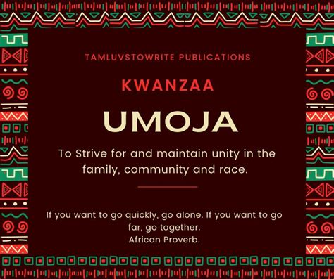 Kwanzaa First Principle Umoja | Kwanzaa, Kwanzaa umoja, To strive