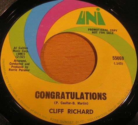 Cliff Richard - Congratulations (1968, Vinyl) | Discogs