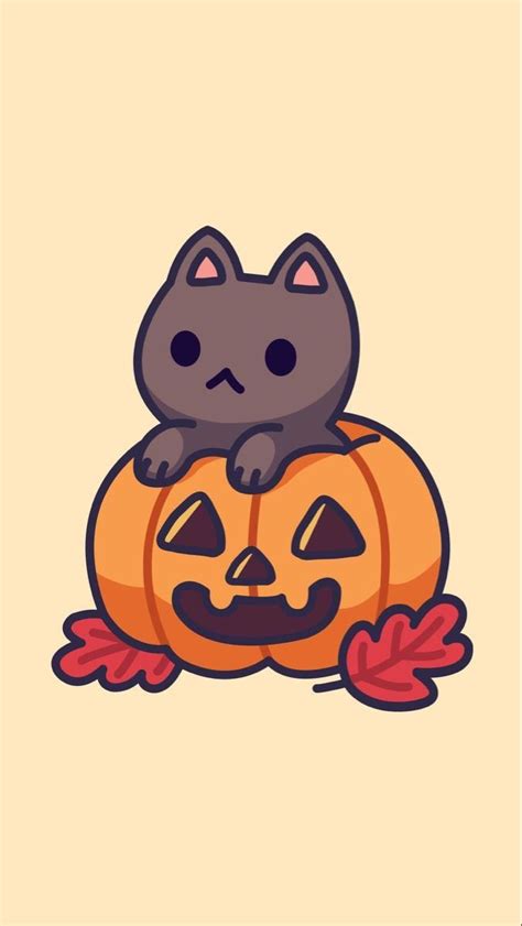 Cute pumpkin kitty | Halloween wallpaper iphone backgrounds, Cute halloween drawings, Halloween ...