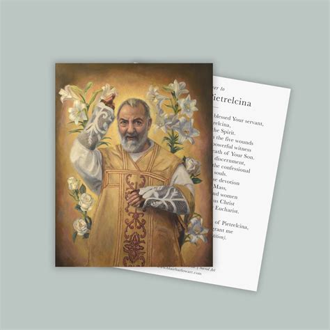 St. Padre Pio Prayer Card, Holy Card - Etsy