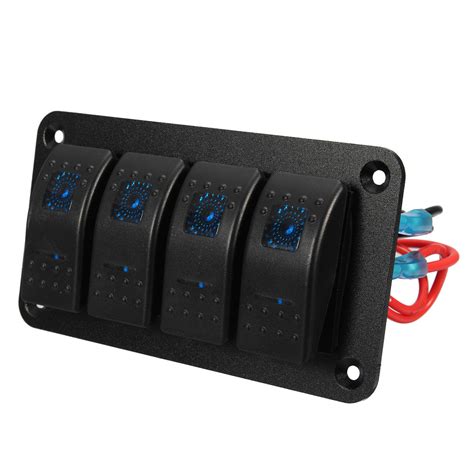 Universal 4 Gang LED Rocker Switch Panel Waterproof IP65 for 12V-24V RV ...