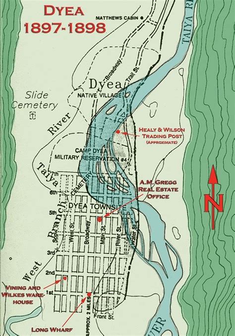 Dyea townsite map | Klondike gold rush, National park service, River camp