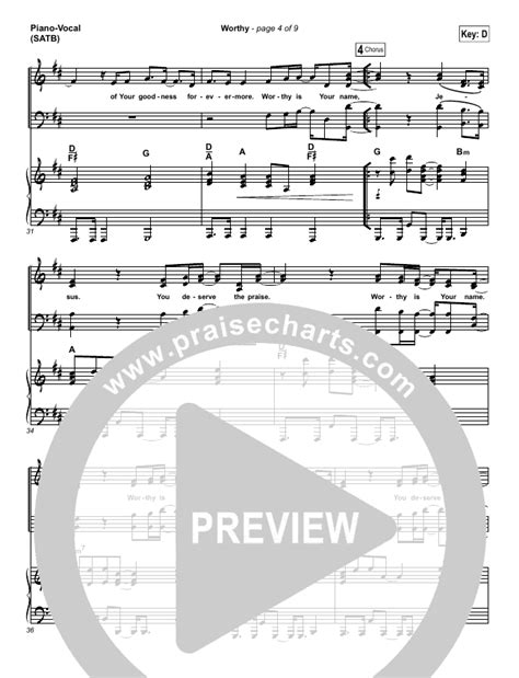 Worthy Piano/Vocal (SATB) - Elevation Worship | PraiseCharts