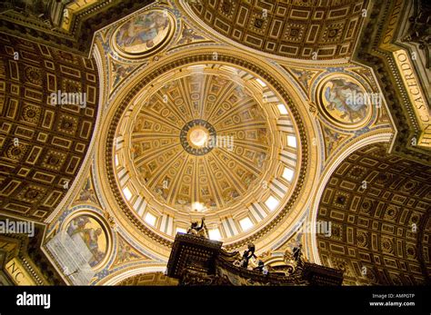 Interior of the dome of St. Peter's Basilica, Vatican, Italy Stock ...