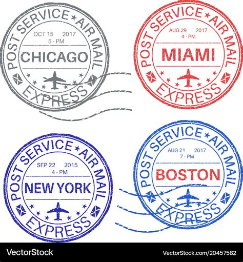 Postmarks collection of ink stamps Royalty Free Vector Image