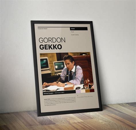 Gordon Gekko Poster Michael Douglas Wall Street - Etsy