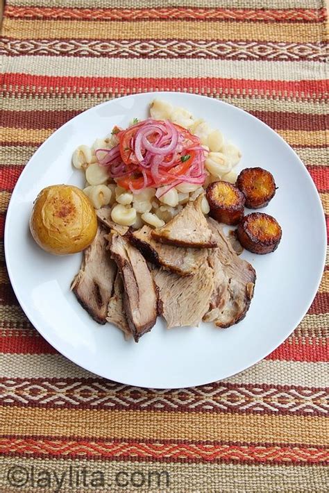 Ecuadorian hornado or slow roasted pork recipe - Laylitas Recipes | Pork dishes, Pork recipes, Pork