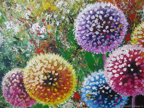 Flower Painting handmade. Dandelion flower art Original acrylic ...