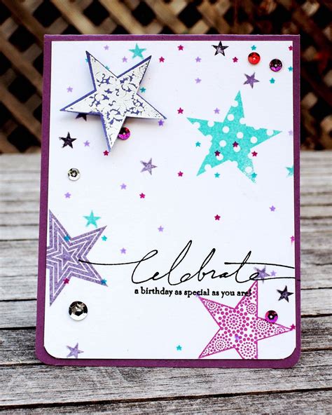 a birthday card with stars on it