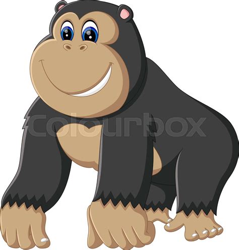 Funny gorilla cartoon of illustration | Stock vector | Colourbox