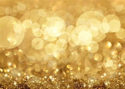 Gold sparkly glitter lights stars bokeh backdrop Vinyl cloth High quality Computer print wall ...