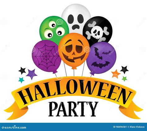 Halloween Party Sign Theme Image 4 Stock Vector - Illustration of ...