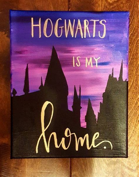 Harry Potter Quote Canvas Painting -- Hogwarts Is My Home 8x10 or 11×14 ...