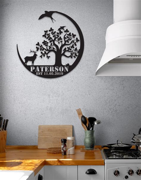 Metal Family Tree Name Sign Metal Wall Art Customized Home - Etsy