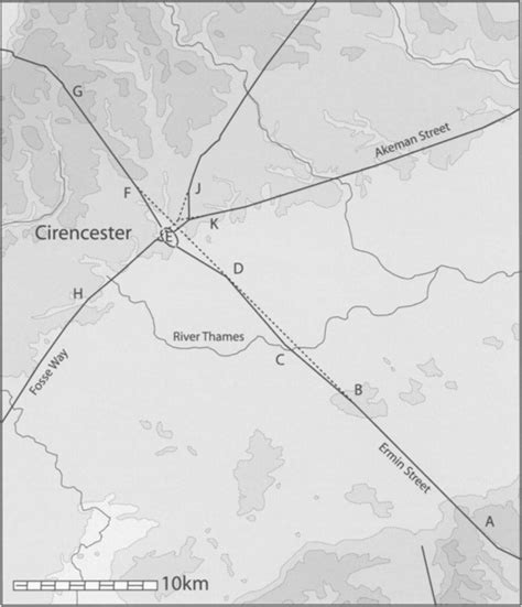 Illustration of the main Roman roads at Cirencester - Corinium Museum