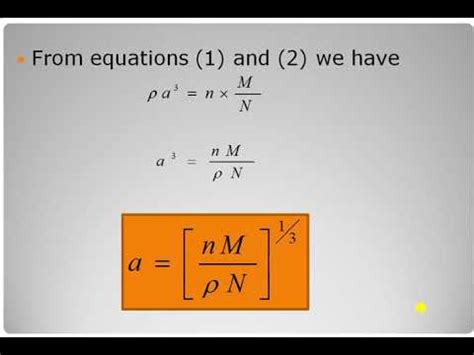 Calculation of Lattice Constant(a) - YouTube