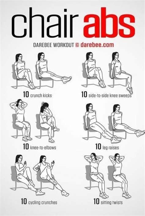 Go to do at work when sitting... | Chair exercises for abs, Office exercise, Quick workout