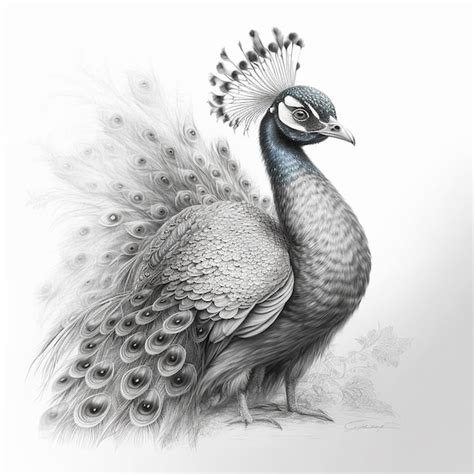 Pencil sketch beautiful peacock animal drawing AI Generated | Premium ...