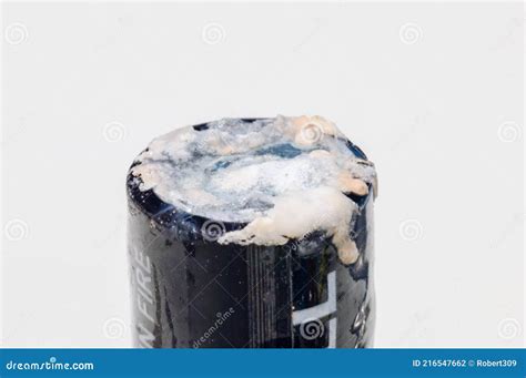 Battery Acid Leakage from AA Battery Stock Photo - Image of closeup ...