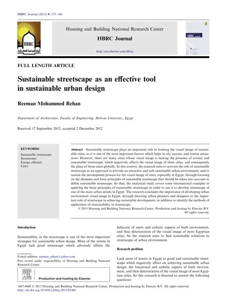 (PDF) Sustainable streetscape as an effective tool in sustainable urban design