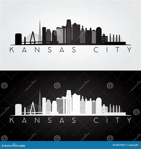 Kansas City Skyline Silhouette Stock Illustrations – 346 Kansas City Skyline Silhouette Stock ...