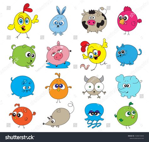 Vector Set Animals Stickers Vector Set Stock Vector (Royalty Free ...