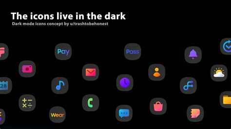 Dark mode icons concept : r/samsung